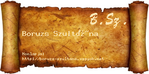 Boruzs Szultána névjegykártya